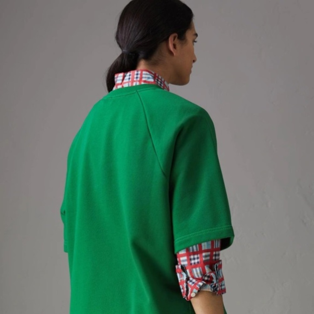 Fish And Chips Print Cotton Sweatshirt In Pigment Green - Picture 4 of 9